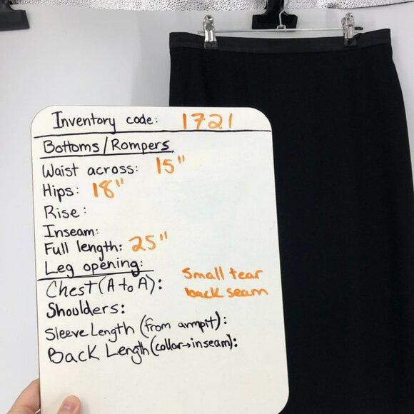 Max Mara Black Wool Knee Length Skirt back slit  size 12 - Picture 14 of 15